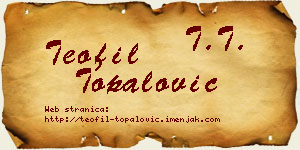 Teofil Topalović vizit kartica
